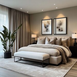 Standard twin room with chic finishes.
