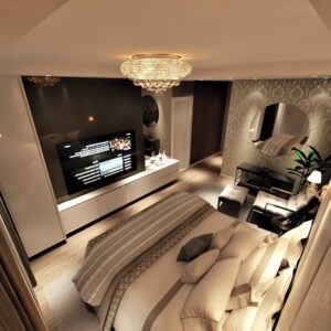 Contemporary double room with minimalist décor.
